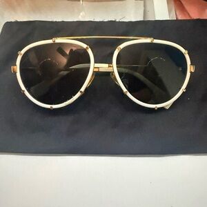 Versace White and Gold Sunglasses